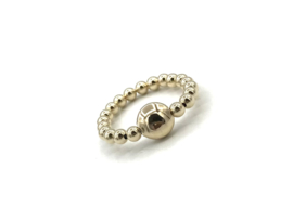 Stretch ring Kae met platte real gold plated balletjes
