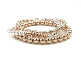 Armband Madelief met Sterling zilveren en real gold plated balletjes