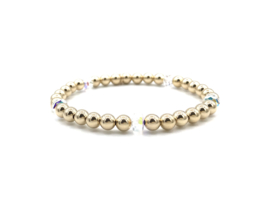 Armband Nisa met real gold plated balletjes en Swarovski crystal