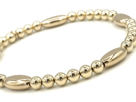 Armband Florine met platte ovale en ronde real gold plated balletjes