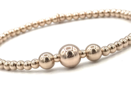 Armband Chloë met kleine en grote rosé real gold plated balletjes
