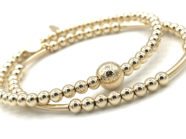 Armband Lotte met real gold plated balletjes en buisjes