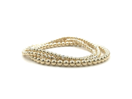 Armband Lara  met real gold plated balletjes en diamant geslepen zilveren balletjes