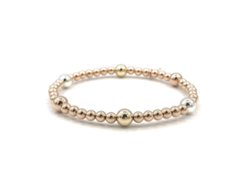 Armband Renske met rosé gold plated en mixed colors balletjes