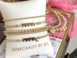 Armband Mama Heart met real gold plated bolletjes en mama spacer