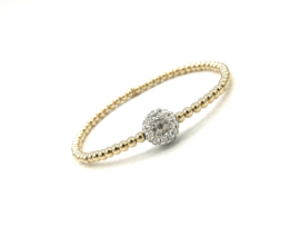 Armband Nova met real gold plated bolletjes en glitterbol