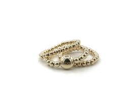 Stretch ring Kae met platte real gold plated balletjes