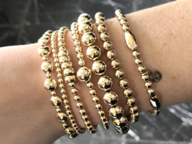 Armband Syll met platte en ronde real gold plated balletjes