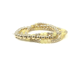 Armband Faylinn met gele chalcedoon en real gold plated balletjes