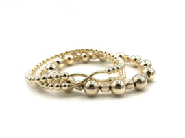 Armband Cleo big met ronde en facet real gold plated balletjes