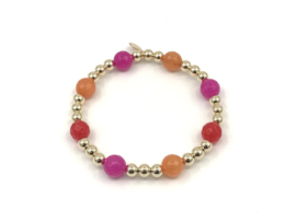 Armband Melina met chalcedoon edelsteen en real gold plated balletjes