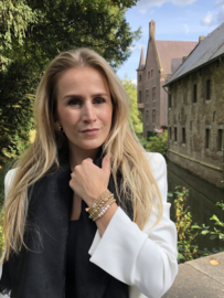 Armband Fiona met real gold plated balletjes en Swarovski crystal