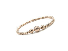 Armband Chloë met kleine en grote rosé real gold plated balletjes