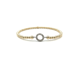 Armband Dilara met real gold plated balletjes en round Zirkonia tussenstukje