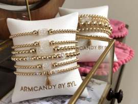 Armband Nour small met real gold plated balletjes en exclusief Swarovski tube