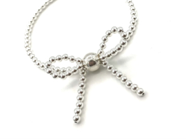 Armband Bow zilver met strikje van 925 Sterling zilveren bolletjes