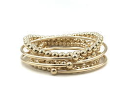 Real gold plated flex armband met balletjes