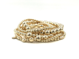 Armband Florine met platte ovale en ronde real gold plated balletjes