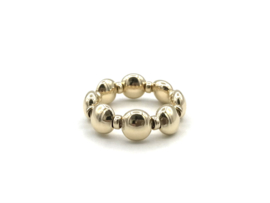 Stretch ring Giulia wiel met platte real gold plated balletjes