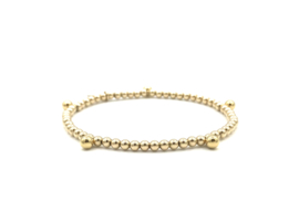 Armband Beau met 4 mm real gold plated hangende balletjes