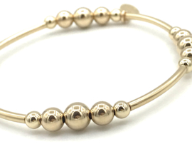 Armband Noa met real gold plated balletjes en buisjes