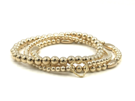 Armband Olivia sparkle met hartje en real gold plated balletjes