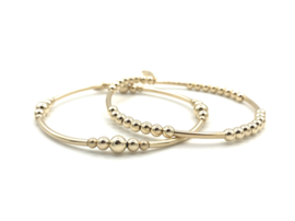 Armband Lotte met real gold plated balletjes en buisjes