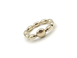 Stretch ring Lenthe met ovale- en platte real gold plated balletjes