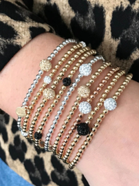 Armband Evie met rosé real gold plated balletjes en Swarovski crystal