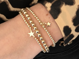 Armband sparkling Star met ster en real gold plated balletjes