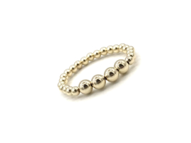 Stretch ring Alysha met real gold plated balletjes