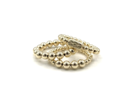Stretch ring Alysha met real gold plated balletjes