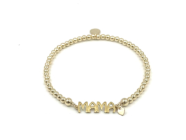 Armband Mama Heart met real gold plated bolletjes en mama spacer
