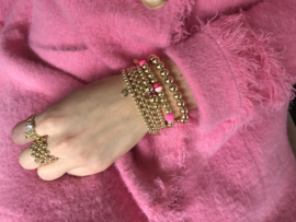 Armband Zehra IV met dubbele lagen real gold plated balletjes