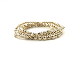 Armband met real gold plated balletjes 5 mm basis collectie