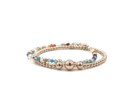 Armband Chloë met kleine en grote rosé real gold plated balletjes