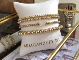 Armband met real gold plated balletjes 6 mm basis collectie