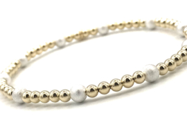 Armband Ziva met real gold plated balletjes en gesatineerd Sterling zilver