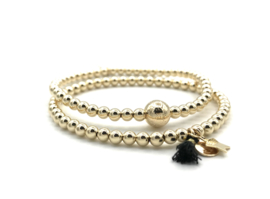 Armband Saar met real gold plated balletjes en bedeltjes