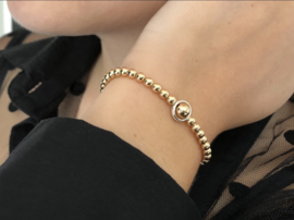 Armband Marley met real gold plated balletjes en zilveren ring