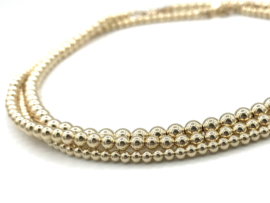 Ketting basis collectie met 3 mm real gold plated balletjes
