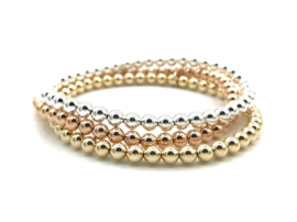 Armband met real gold plated balletjes 4 mm basis collectie