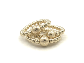 Stretch ring Marbette met glitterbal en real gold plated balletjes