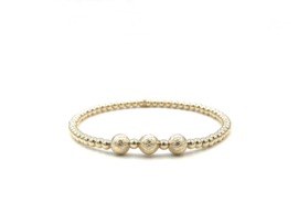 Armband Katie met diamant cut real gold plated balletjes