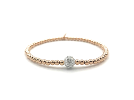 Armband Evie met rosé real gold plated balletjes en Swarovski crystal