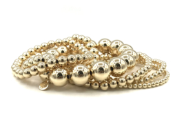 Armband met real gold plated balletjes 12 mm basis collectie
