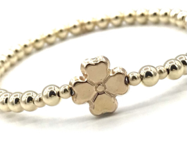 Armband Clover met real gold plated balletjes en klavertje vier