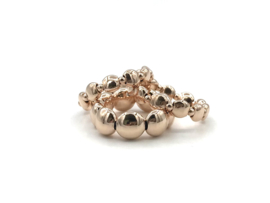 Stretch ring Giulia small met platte rosé real gold plated balletjes