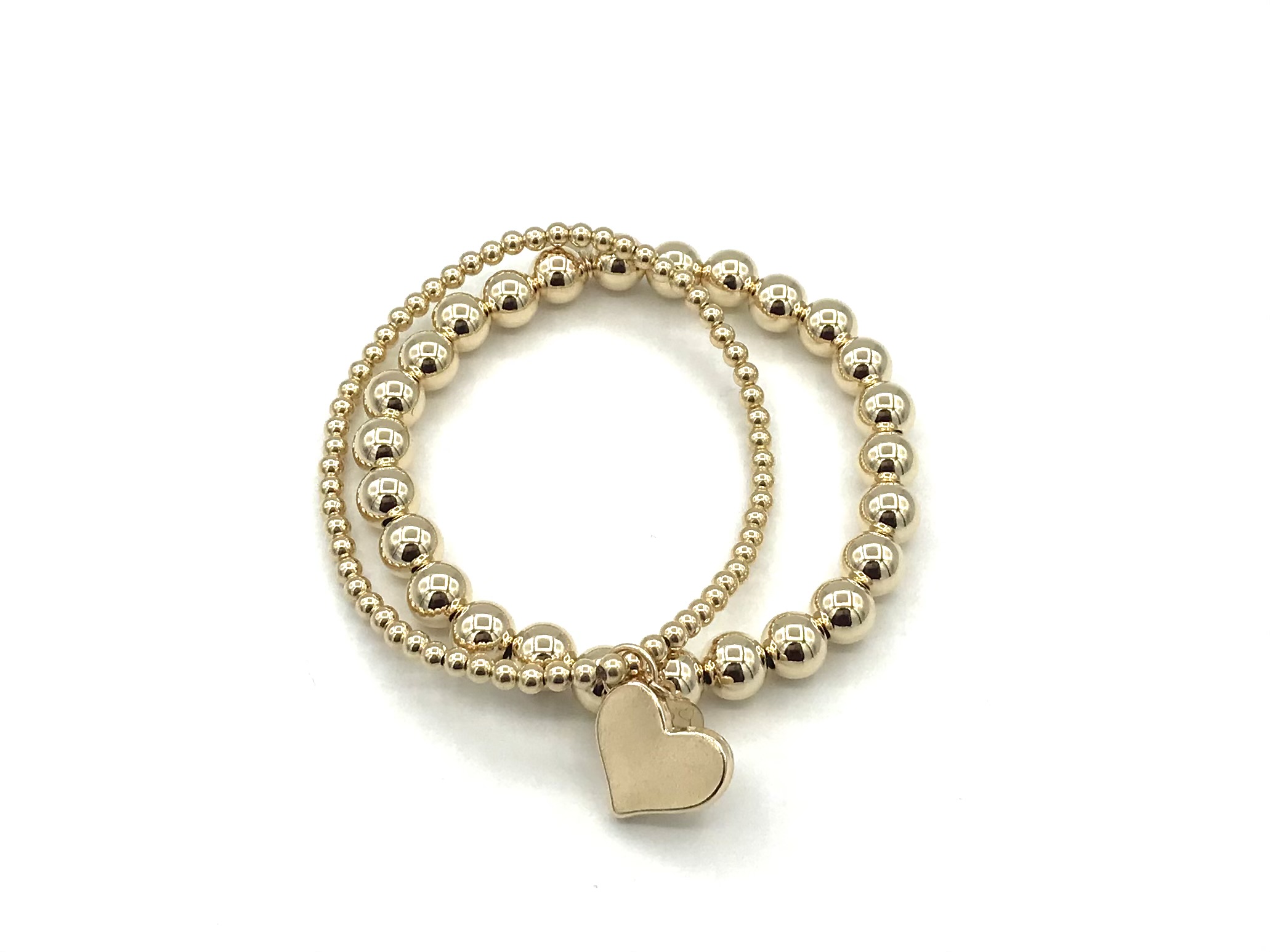 Armband Sifra met real gold plated balletjes en hartjes bedel