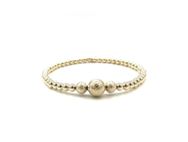 Armband Rixt met diamant cut real gold plated balletjes
